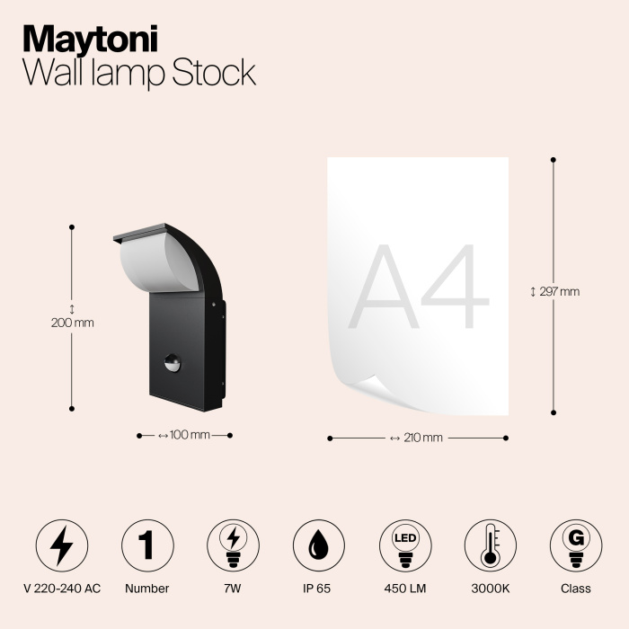 Светильник настенный Maytoni Stock O446WL-L7GF3K