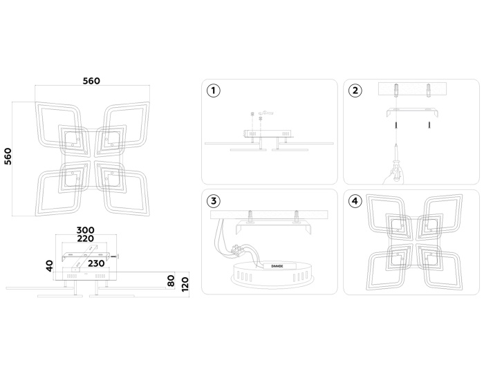 Потолочный светодиодный светильник с пультом Ambrella light FA8912
