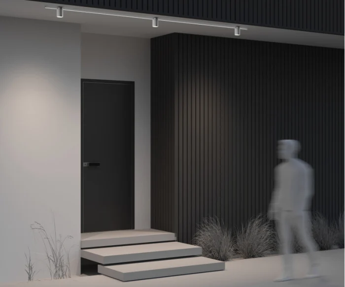 Трековый однофазный уличный светодиодный светильник Elasity IP black O-TR01-2-S-16WW3K