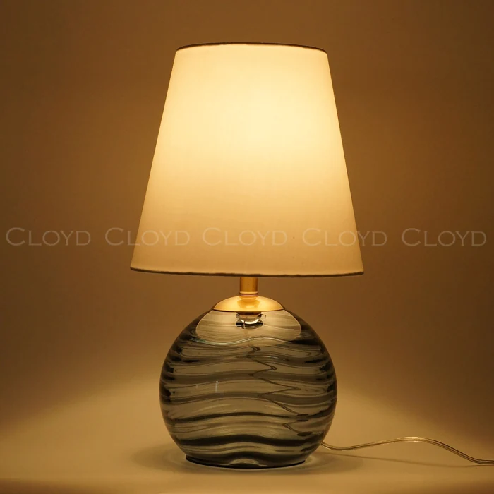 Настольная лампа Cloyd REBA T1 / выс. 45 см - латунь - синее стекло (арт.30122)