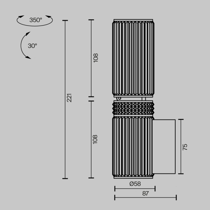 Настенный светильник Maytoni Metropolis MOD475WL-02B