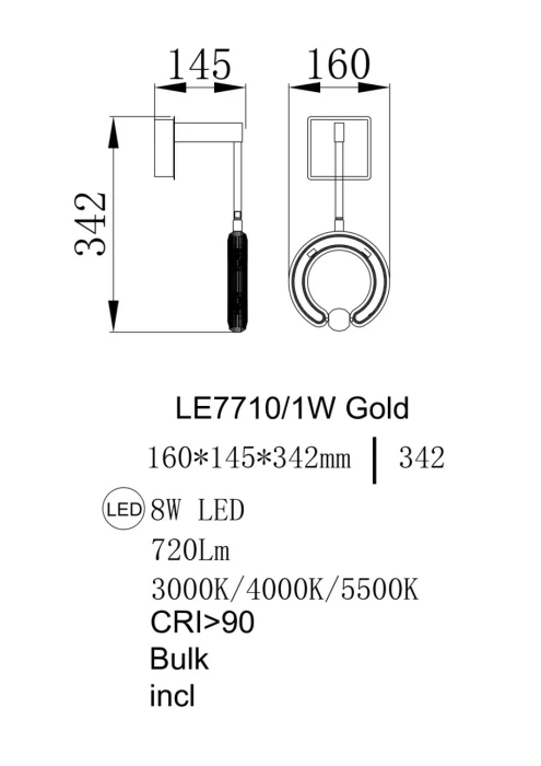 Бра Leon Ani LE7710/1W Gold