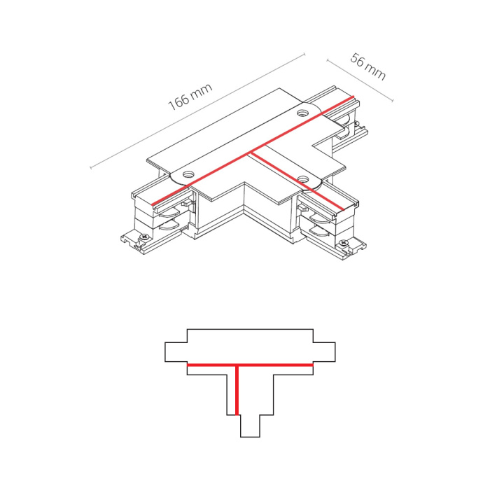 Коннектор для трехфазной трековой системы T-образный правый 1 Nowodvorski Ctls Power Black 8246