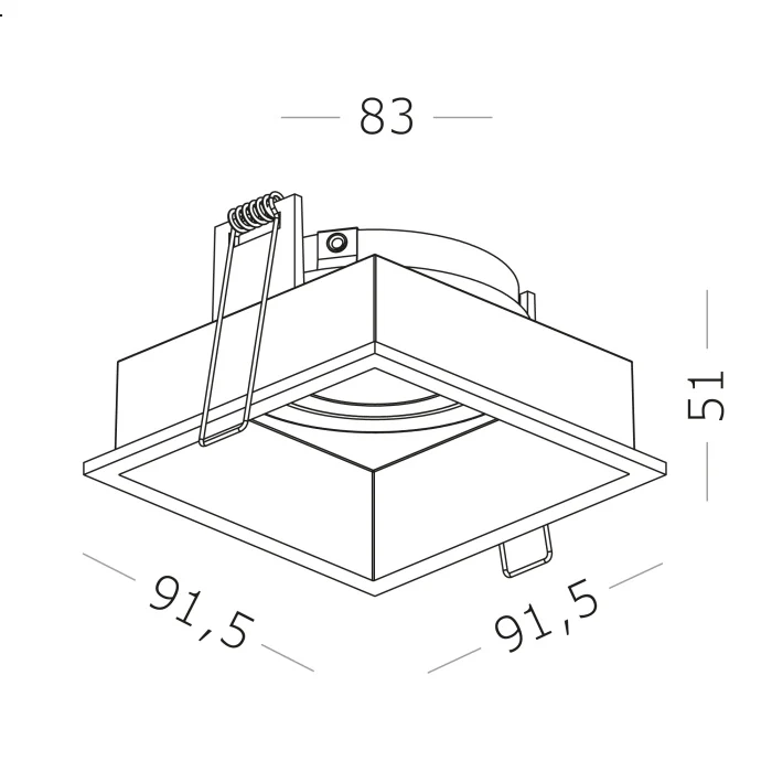 Светильник встраиваемый Белый GU10 1*50W IP20 L91,5xW91,5xH5,2 220V Без ламп ST261.518.01