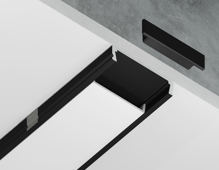 Алюминиевый профиль накладной 23.8*6 для светодиодной ленты до 20мм Ambrella light GP1800BK