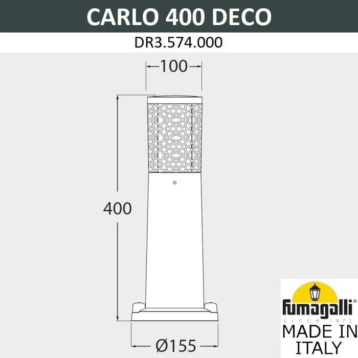 Уличный фонарь FUMAGALLI CARLO DECO 400 DR3.574.000.AXU1L