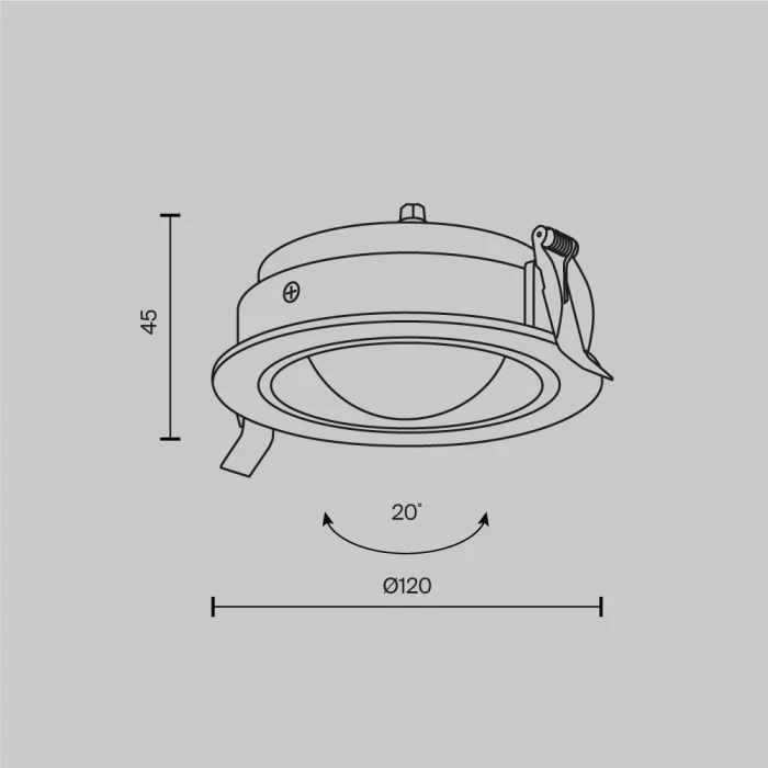 Встраиваемый светильник Maytoni Lens DL105-12W3K-B