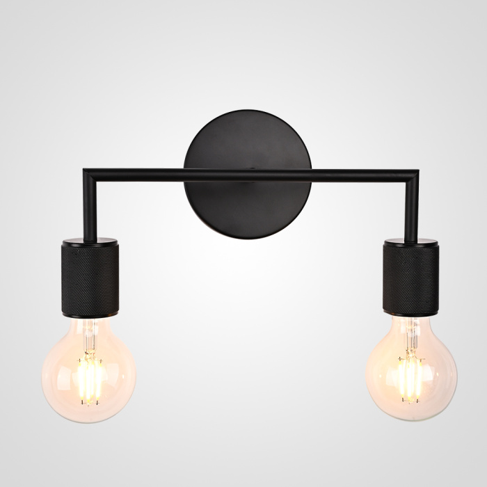 Бра RH Utilitaire Double Sconce Black ImperiumLoft