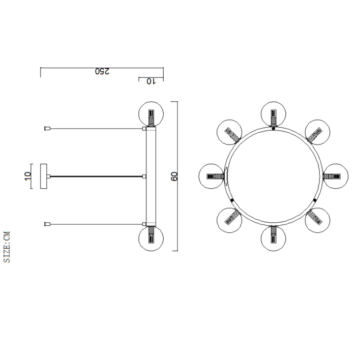 Подвесная люстра DESTINY CH D60 ImperiumLoft