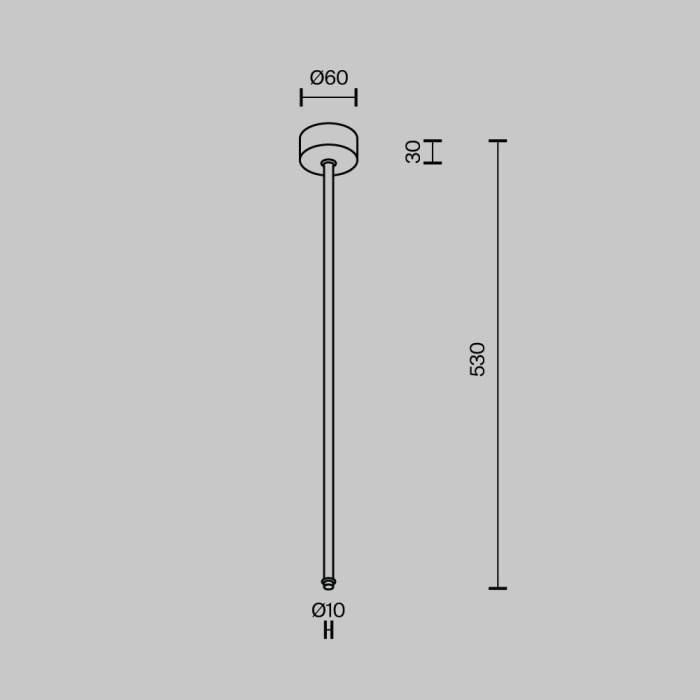 Подвес на жёстком основании с потолочной чашей для системы Shelf Maytoni CA030C-SL-L500-B
