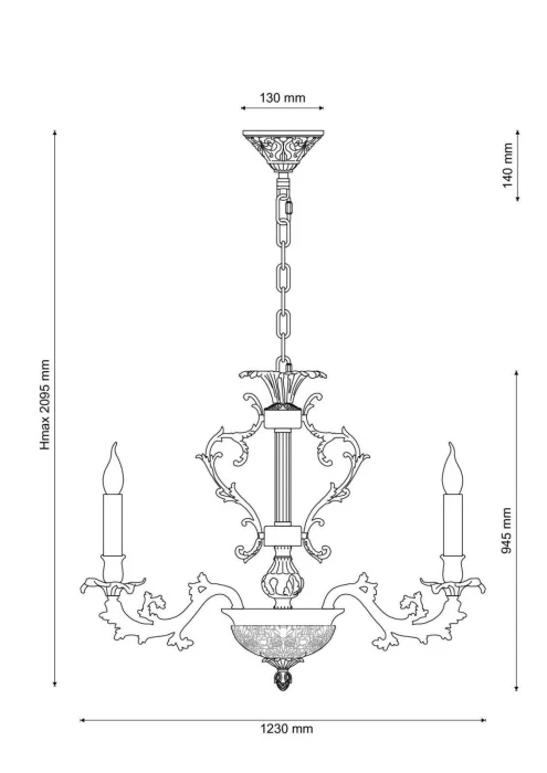 Люстра подвесная Lucia Tucci FIRENZE 1780.30.3 antique gold