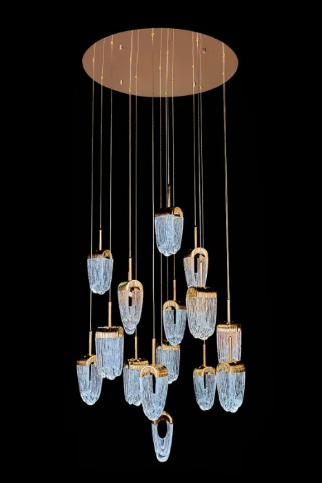 Подвесная люстра Leon Cascade LE7717/10+5+1 Gold