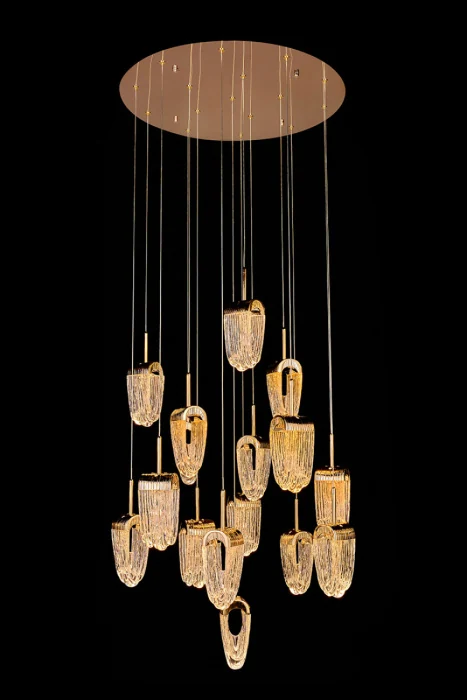 Подвесная люстра Leon Cascade LE7717/10+5+1 Gold