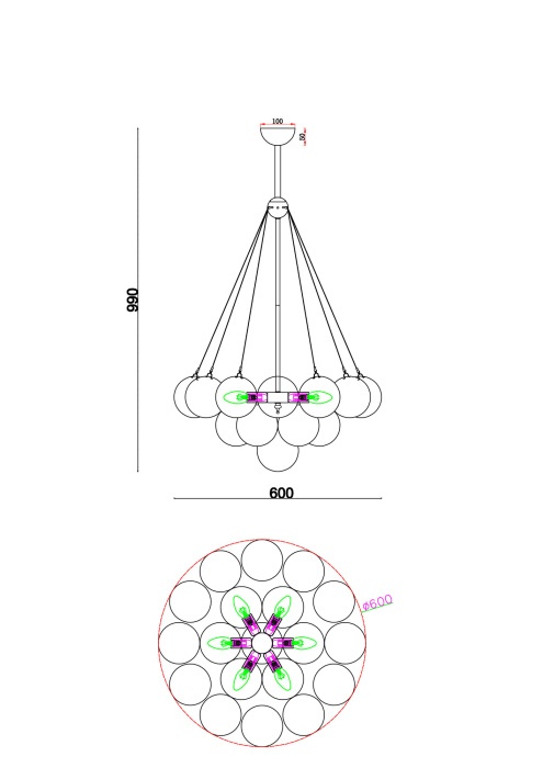 Подвесная люстра Freya Fiesta FR5231PL-06BS
