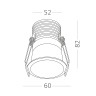 Светильник встраиваемый Черный LED 1*7W 4000K 560Lm Ra80 60° IP20 D60xH79 100-240V ST754.448.07