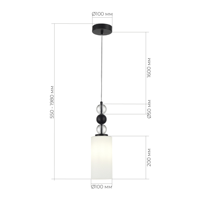 Светильник подвесной ST-Luce черный/белый E27 1*40W SL2003.403.01