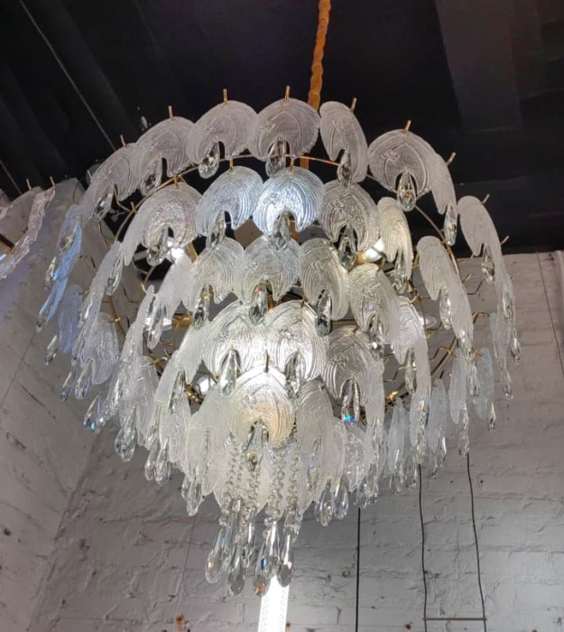 Подвесная люстра Delight Collection Crystal leaf 6489P/D800 gold/clear