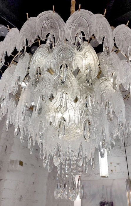 Подвесная люстра Delight Collection Crystal leaf 6489P/D800 gold/clear