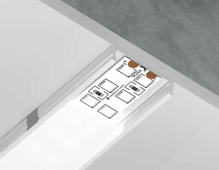 Алюминиевый профиль накладной 23.8*6 для светодиодной ленты до 20мм Ambrella light GP1800WH