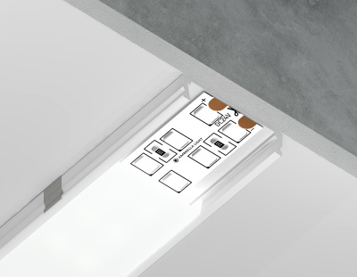 Алюминиевый профиль накладной 23.8*6 для светодиодной ленты до 20мм Ambrella light GP1800WH