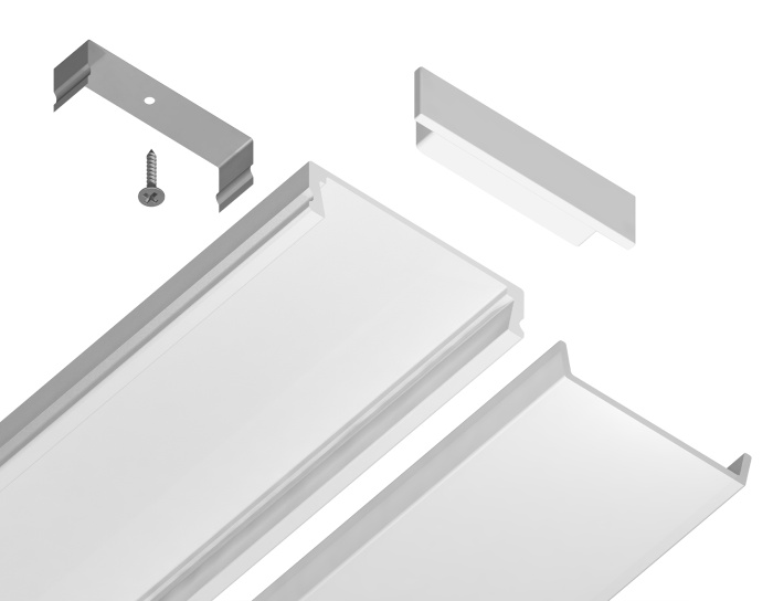 Алюминиевый профиль накладной 23.8*6 для светодиодной ленты до 20мм Ambrella light GP1800WH