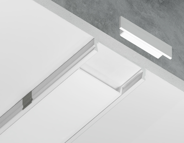 Алюминиевый профиль накладной 23.8*6 для светодиодной ленты до 20мм Ambrella light GP1800WH