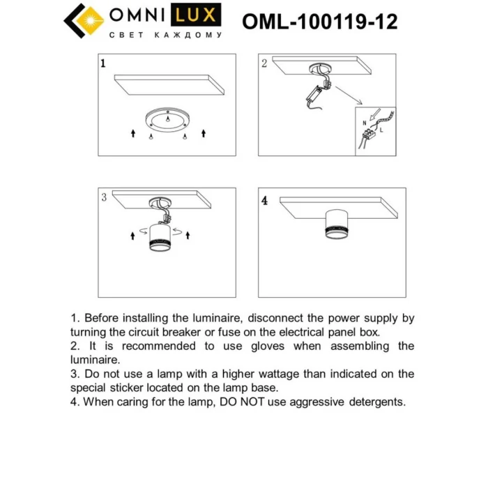Светильник накладной Omnilux Fortezza OML-100119-12