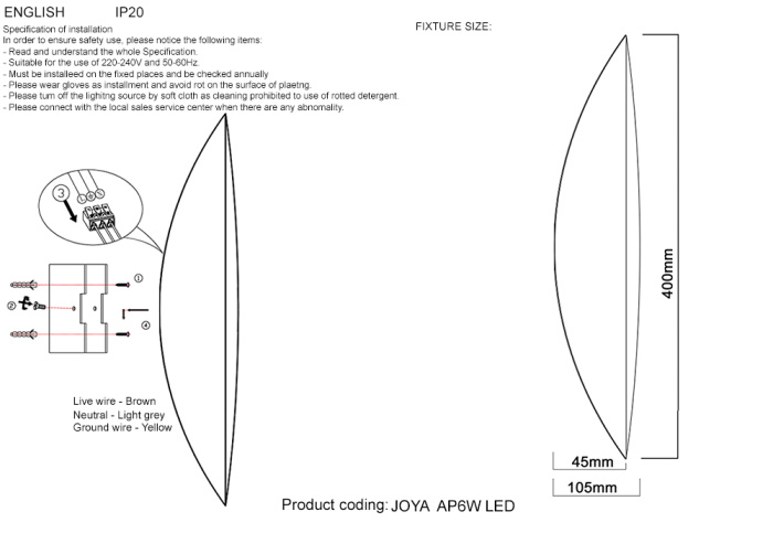 Настенный светильник Crystal Lux JOYA AP6W LED GO