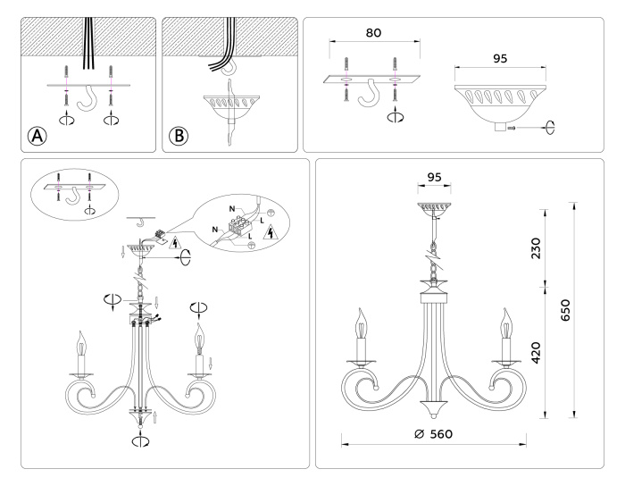 Подвесная люстра Ambrella light TR9612
