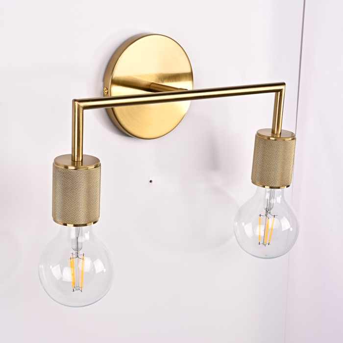 Бра RH Utilitaire Double Sconce Brass ImperiumLoft