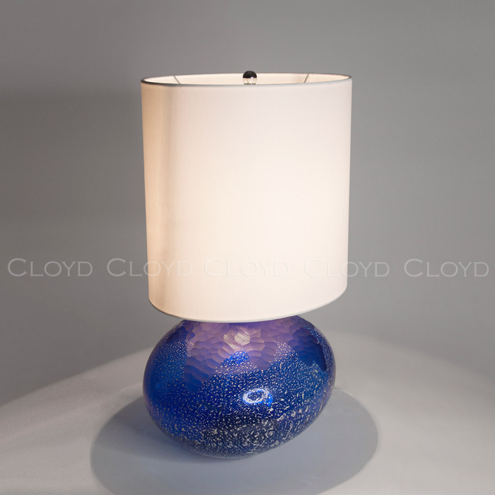 Настольная лампа Cloyd MIRIAM T1 / выс. 60 см - хром - синее стекло (арт.30124)
