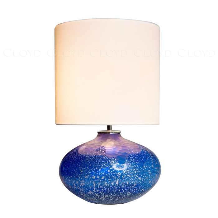 Настольная лампа Cloyd MIRIAM T1 / выс. 60 см - хром - синее стекло (арт.30124)