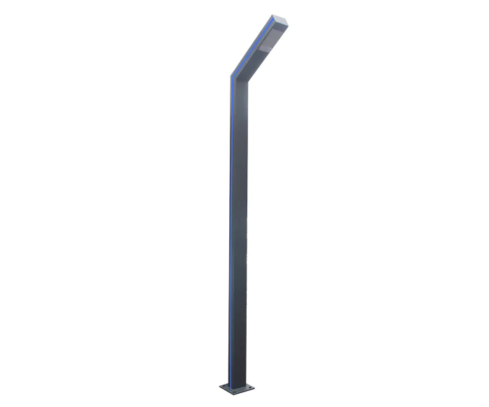Светильник уличный Рагги серый с солнечной батареей w13*8,5 h300 Led 40W (6000K) Декоративная подсветка синяя. С пультом ДУ Kink Light 09202-F,16(05)