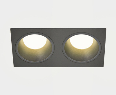 Светильник встраиваемый с рамкой ITALLINE IT08-8013 black 3000K 2 шт + IT08-8015 black