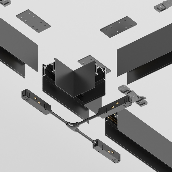 Коннектор Т-образный Gravity накладной черный Maytoni TRA010CT-41B