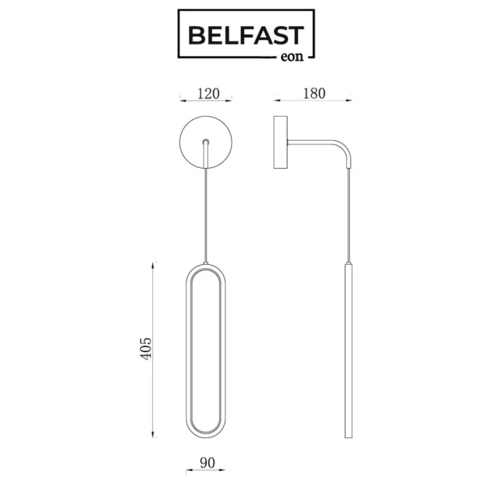 Светильник настенный Belfast Nevis 86226C-1W BL