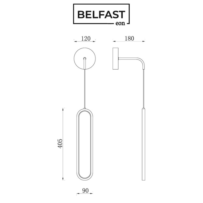 Светильник настенный Belfast Nevis 86226C-1W BL