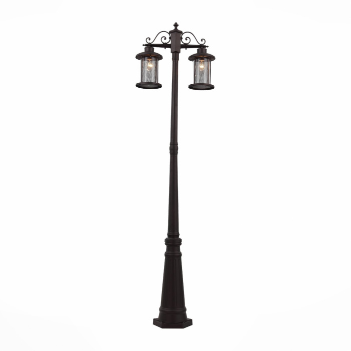 Светильник уличный наземный ST-Luce SL080.425.02 Темный кофе/Прозрачный, Темный кофе E27 2*100W