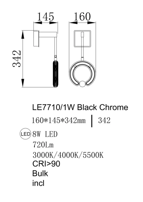 Бра Leon Ani LE7710/1W Black Chrome