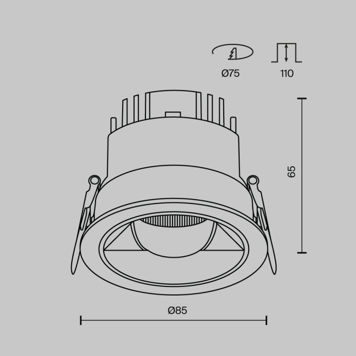 Встраиваемый светильник Maytoni Parete DL100-12W2.7-3-4K-RD-W
