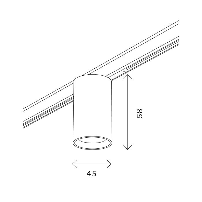 Магнитный трековый светильник Латунь LED 1*9W 4000K 500Lm Ra>90 36° IP20 D45xH63 24V ST671.346.09