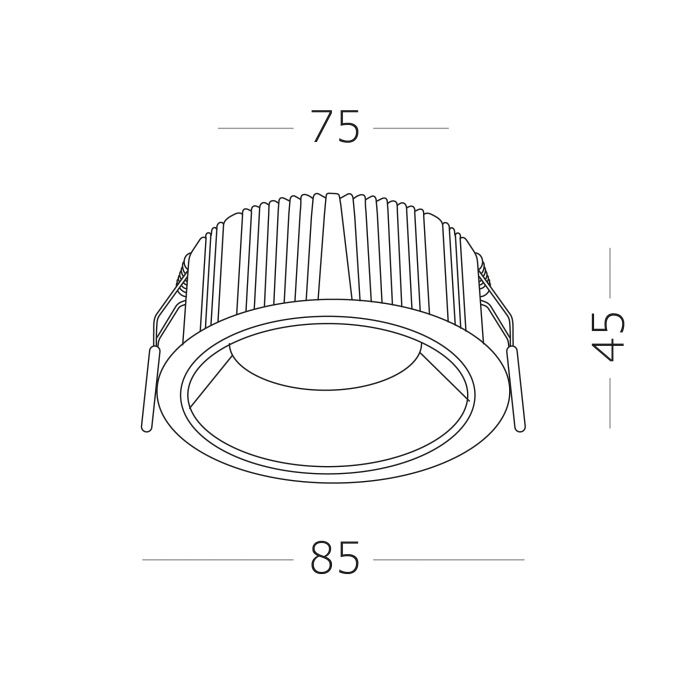 Светильник встраиваемый Черный LED 1*7W 4000K 630Lm Ra80 120° IP20 D85xH45 100-240V ST755.448.07