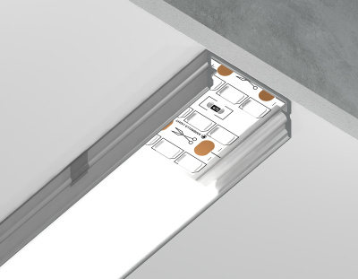 Алюминиевый профиль накладной 20.5*10 для светодиодной ленты до 18,5мм Ambrella light GP2001AL