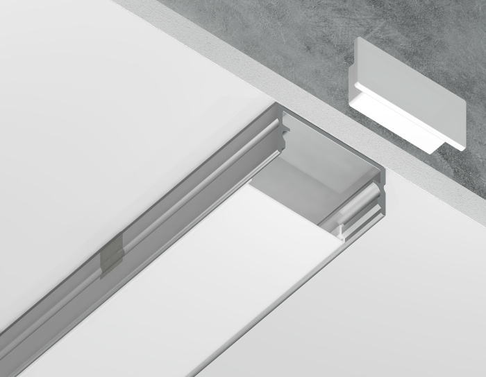 Алюминиевый профиль накладной 20.5*10 для светодиодной ленты до 18,5мм Ambrella light GP2001AL