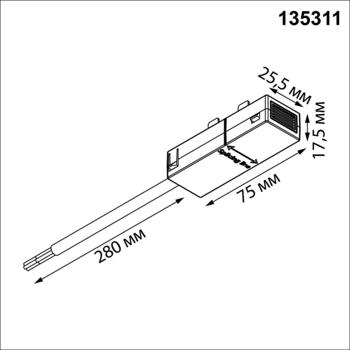 Токопровод (подвод питания) токоввод Novotech Vector 135311