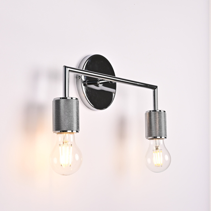 Бра RH Utilitaire Double Sconce Silver ImperiumLoft