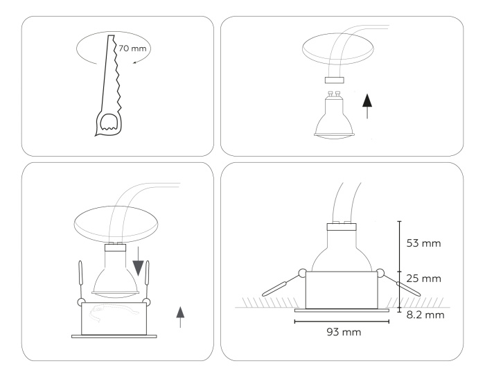 Светильник встраиваемый IP44 с высокой степенью пылевлагозащиты Ambrella light TN111