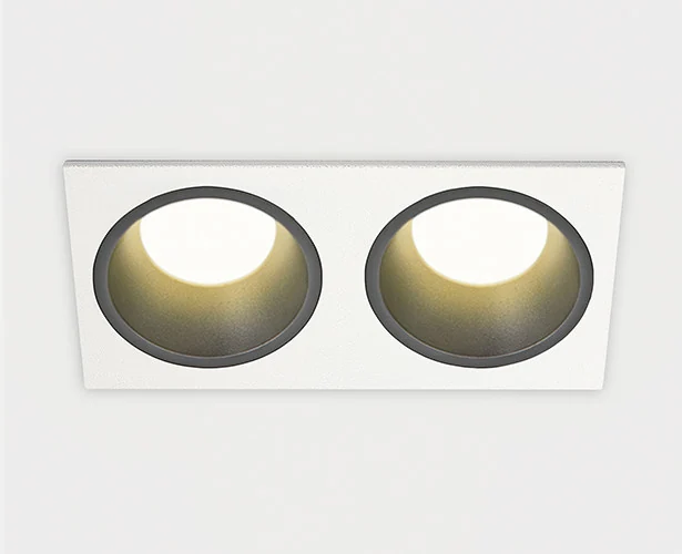 Светильник встраиваемый с рамкой ITALLINE IT08-8013 black 3000K 2 шт + IT08-8015 white