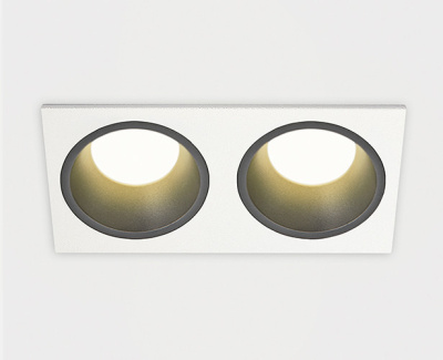 Светильник встраиваемый с рамкой Italline IT08-8013 black 3000K 2 шт + IT08-8015 white