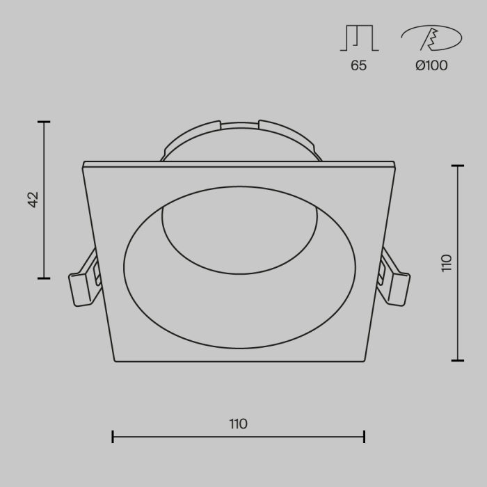 Встраиваемый светильник Maytoni Share DL126-GX53-SQ-B